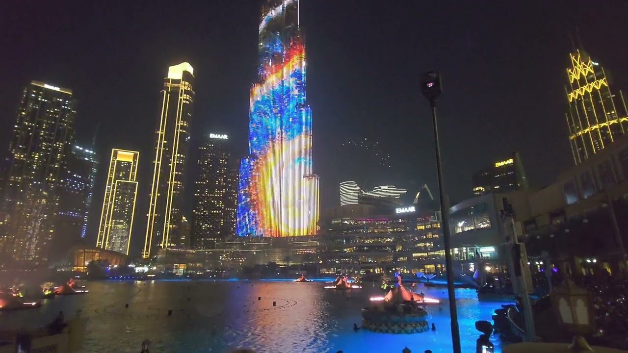 New Year light & fire show of 