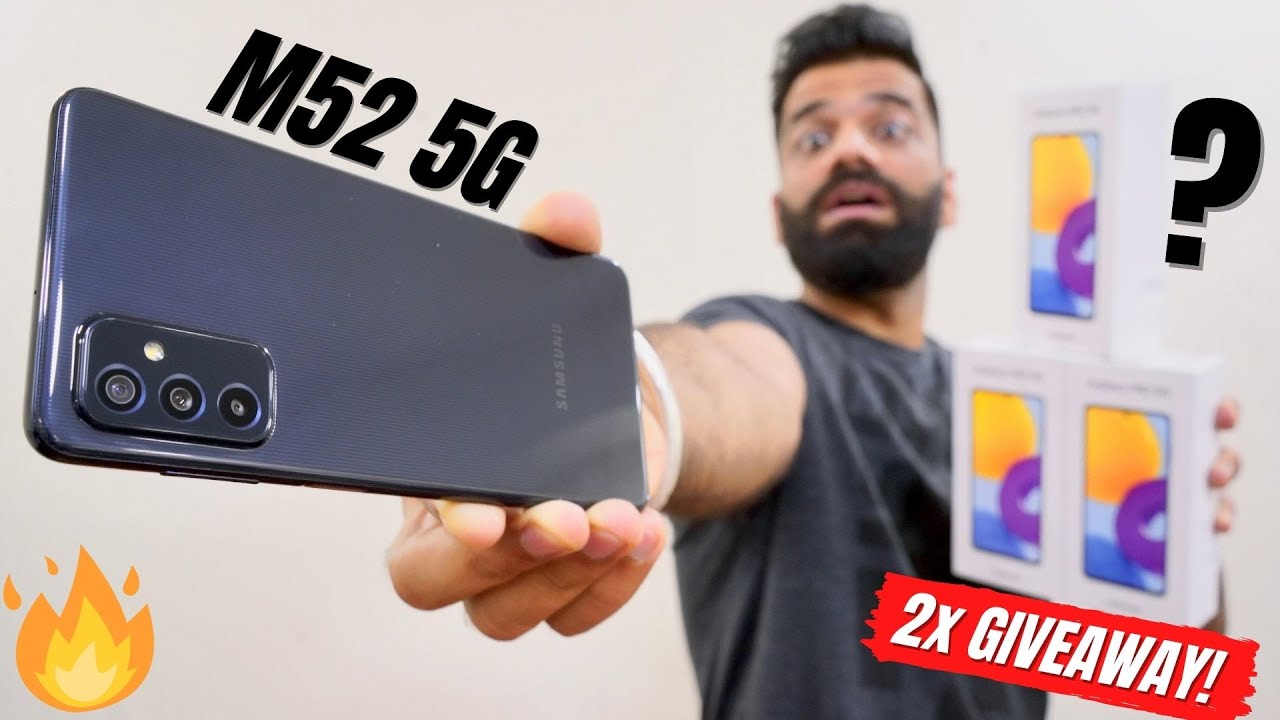 Samsung Galaxy M52 5G Unboxing & First Look - The #LeanestMeanestMonsterEver - Giveaway🔥🔥🔥