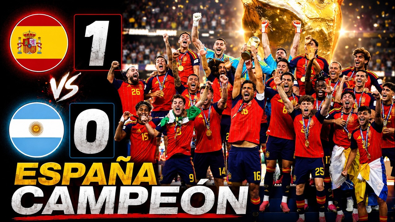 ESPA&Ntilde;A vs ARGENTINA ( 1 - 0 ) - GOLES y RESUMEN - FINAL MUNDIAL 2026
