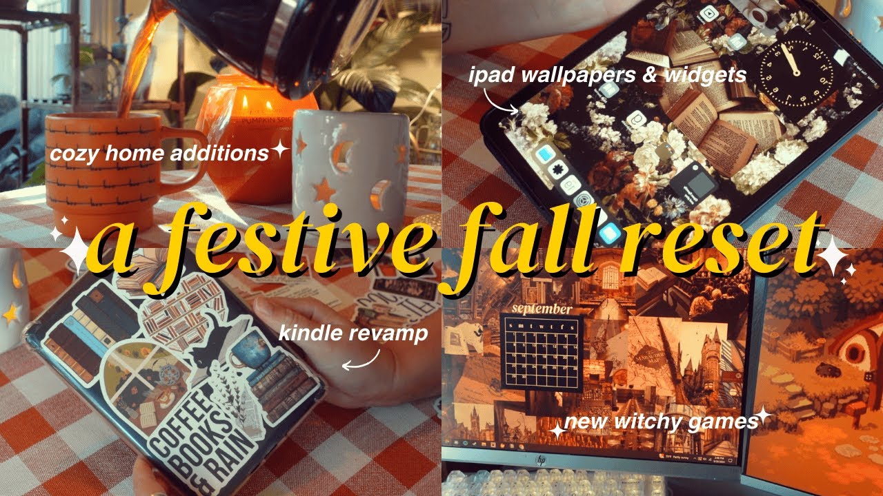 a cozy fall reset 🍂 🎃 ✨ kindle & ipad revamp, decor & new witchy switch games!