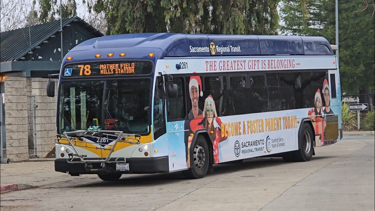 Holiday Bus SACRT 2261 arrives at Butterfield station on the 78 (12/31/25)
