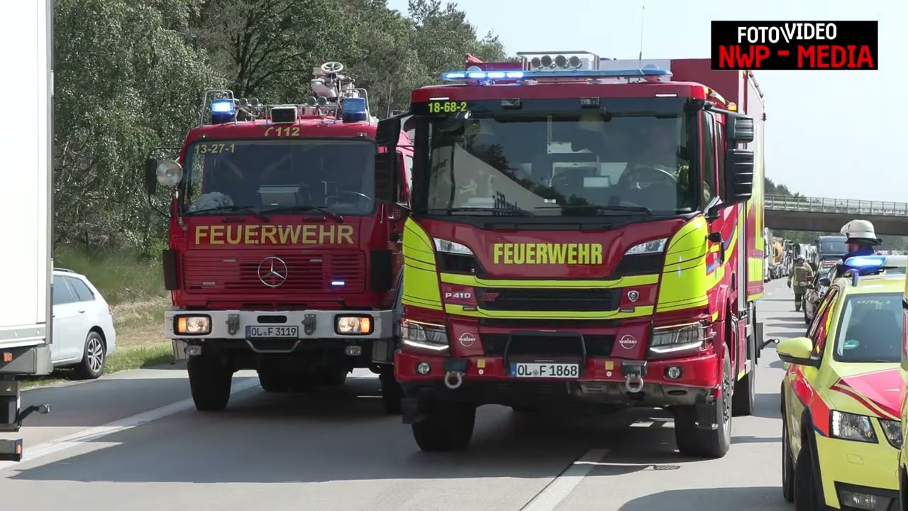 Tödlicher Unfall auf der A1 bei Wildeshausen -  Trucker übersieht Stauende und zermalmt Wohnmobil