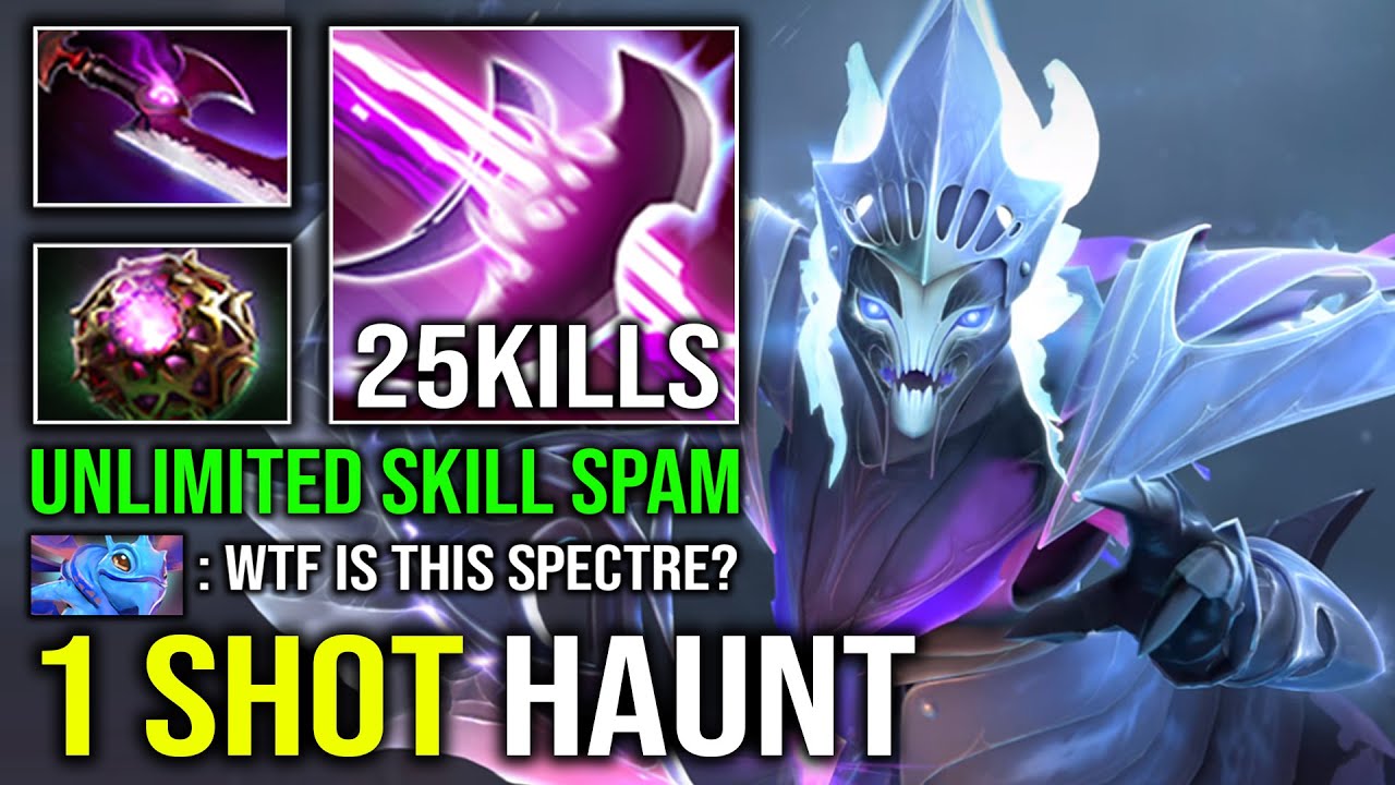 How to Solo Mid Spectre 1 Shot Global Haunt Max Desolate Level 30 Unlimited Skill Spam Dota 2