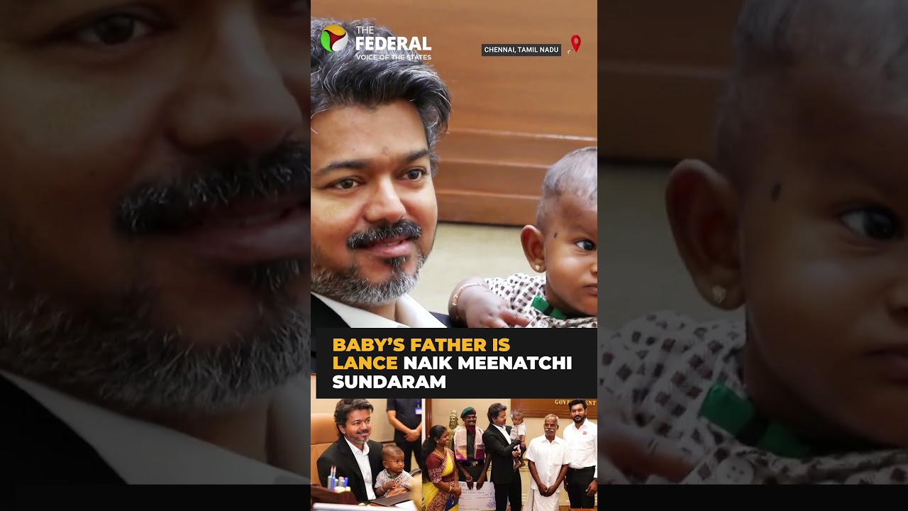 CM Vijay plays with Kirti Chakra awardee Meenatchi Sundaram&rsquo;s child | #shorts