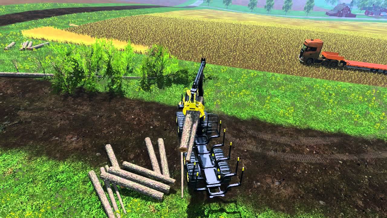 farming simulator 2015 logging with logging machinery