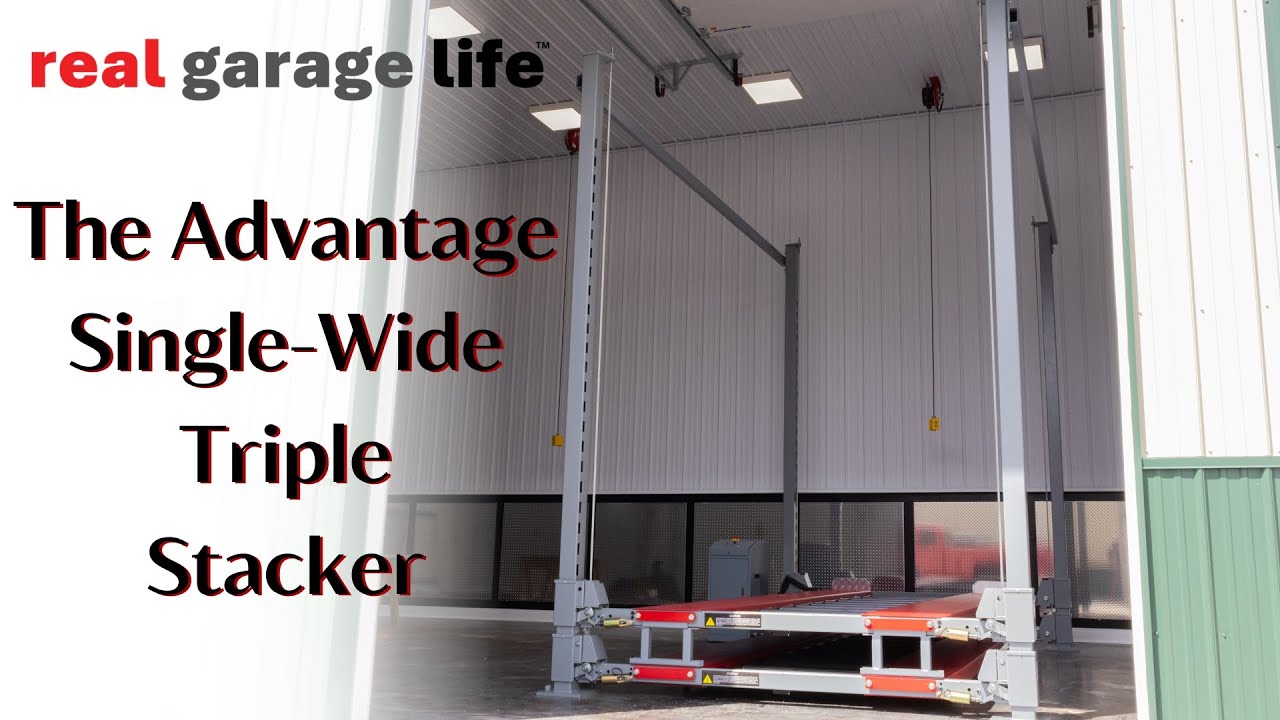 The Advantage Single-Wide Triple Stacker - The 3 Car Tri-Level 4-Post Lift