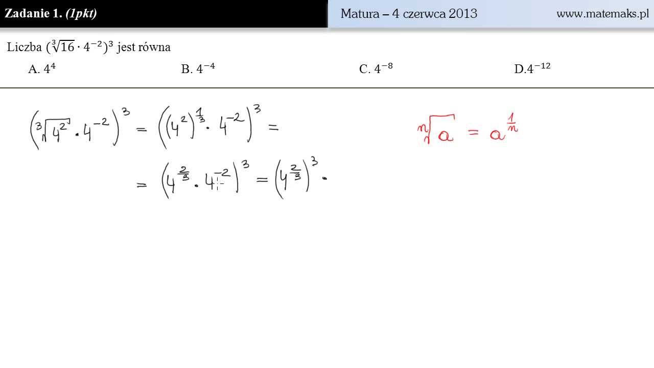 Zadanie 1 - matura 4 czerwca 2013