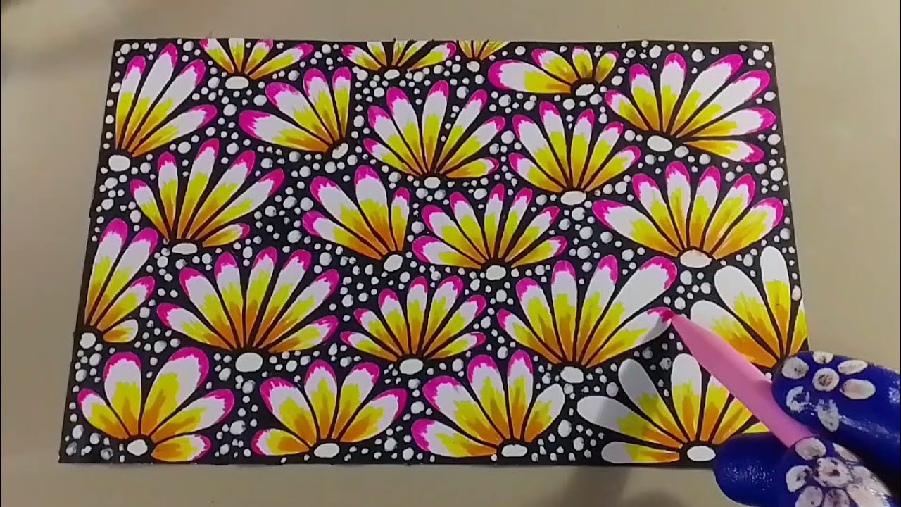 Cara menggambar batik ragam hias.