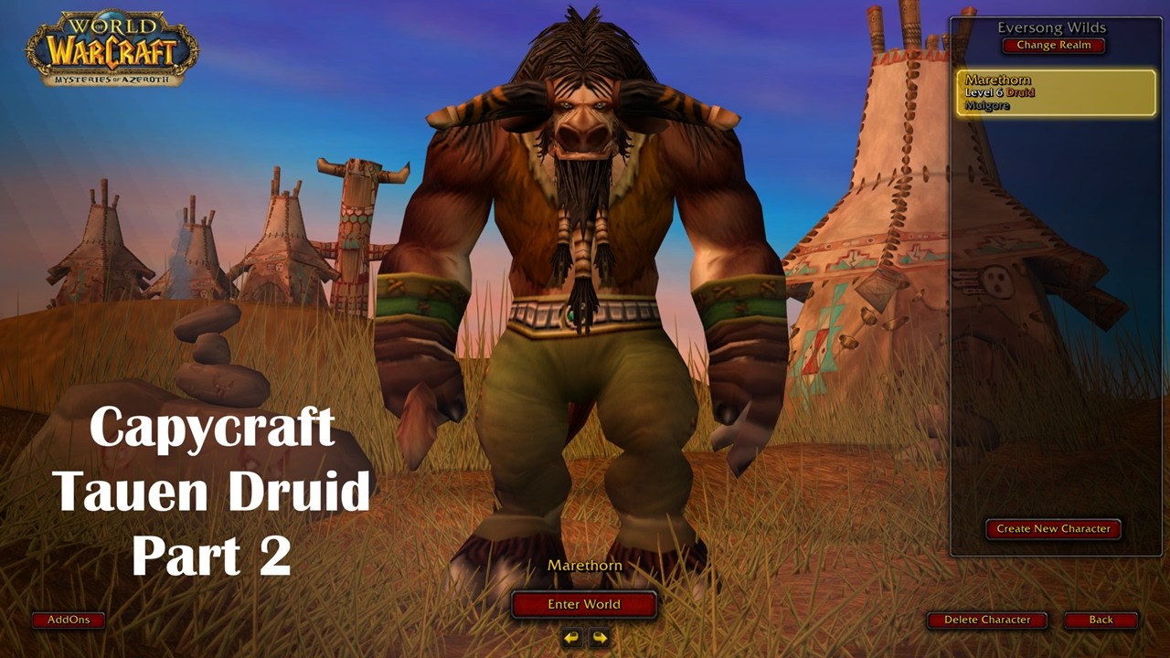 Capycraft Tauren Druid Longplay - Part 2| Classic+ WoW Chill Relaxing Gameplay & Leveling