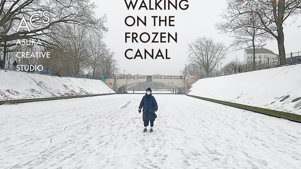 【Vlog】異様な光景！ベルリンに大雪が降った日。Walking on the frozen canal in Berlin.