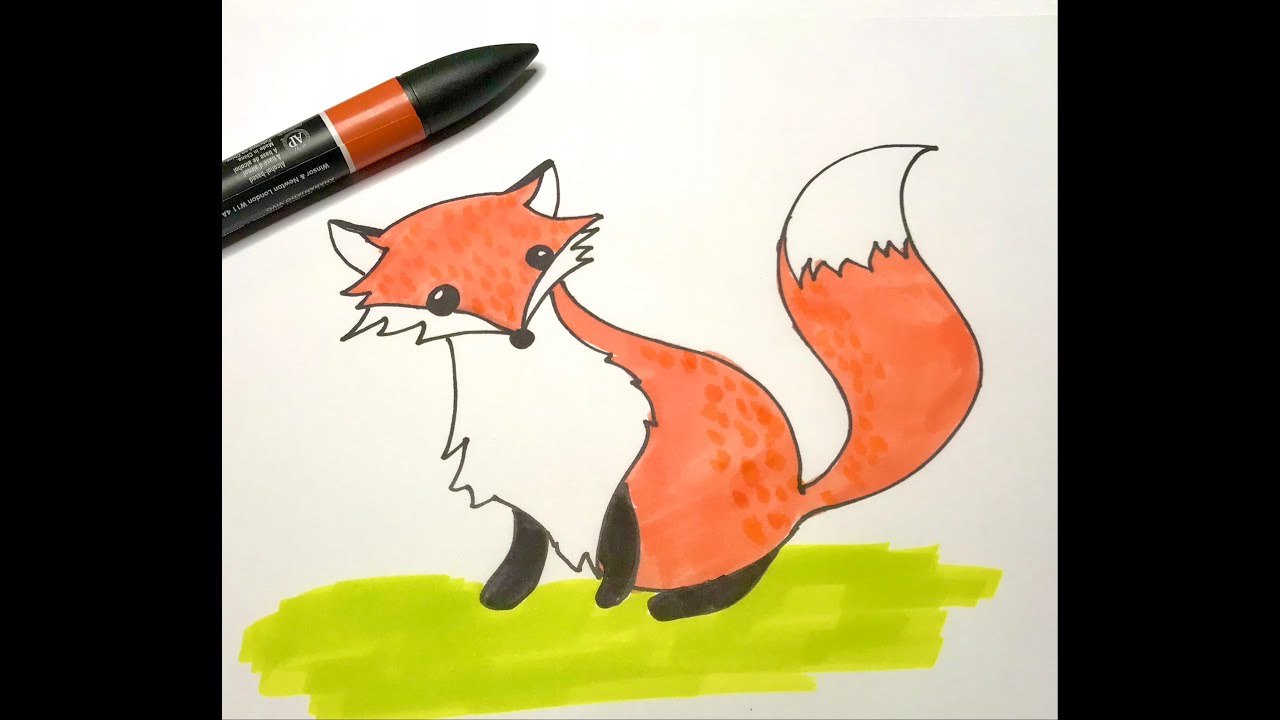 Fuchs malen einfach f&uuml;r Anf&auml;nger und Kinder, Fuchs zeichnen lernen Maltutorial Malvorlage Fuchs