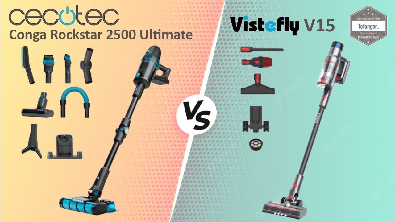 Сравнение вакуумных палочек: Cecotec Conga Rockstar 2500 Ultimate VS Vistefly V15