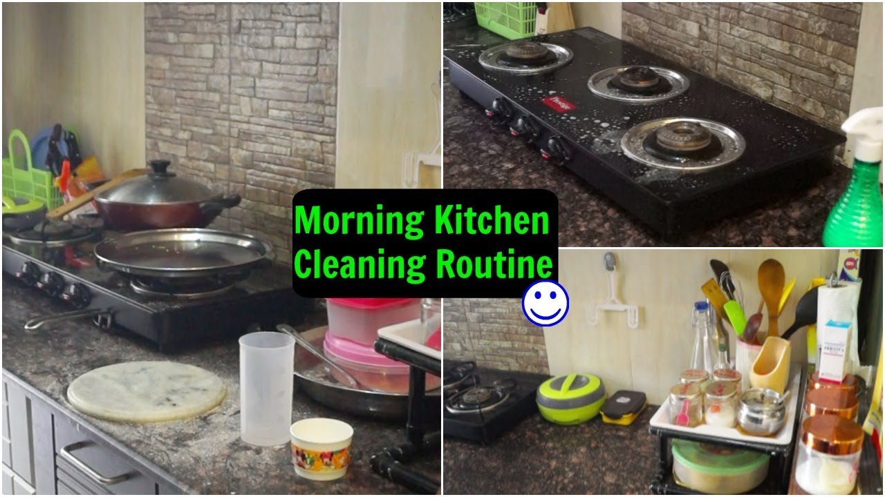 Indian Morning Kitchen Cleaning Routine (SAHM) | Under 20-25 Minutes | Organizopedia