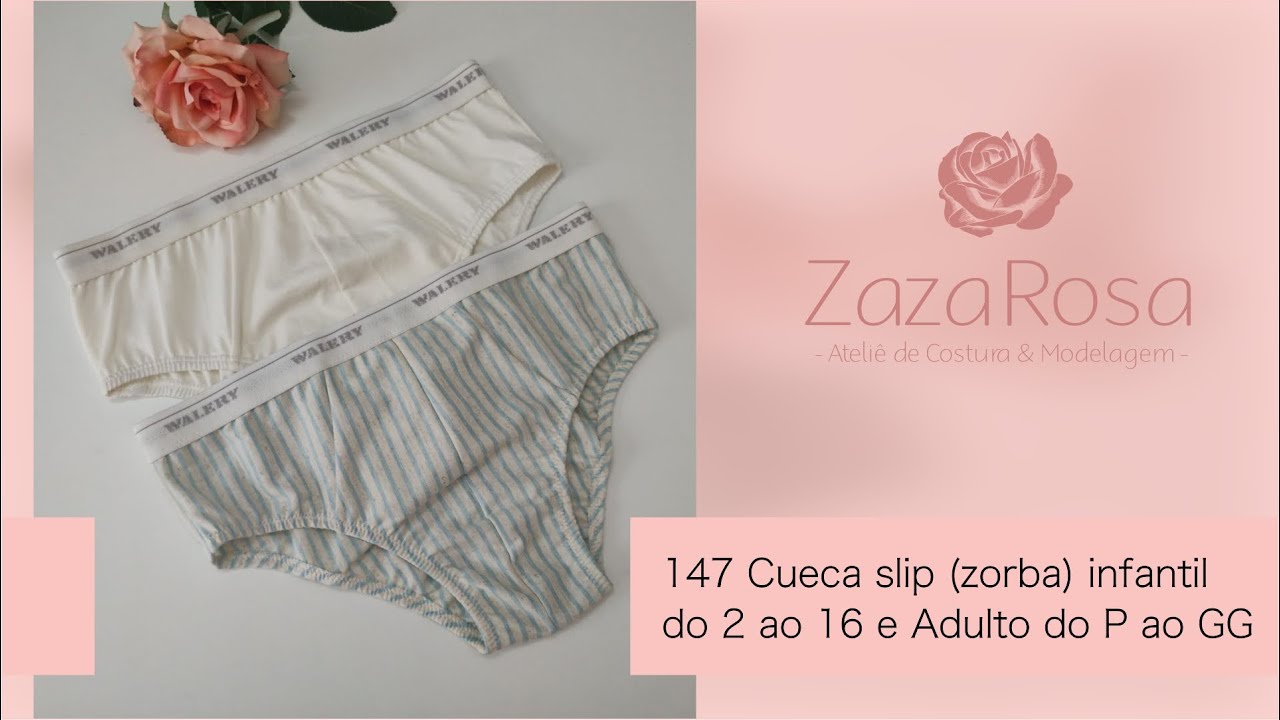 147 Cueca slip (zorba) infantil do 2 ao 16 Adulto do P ao GG - Zaza Rosa.