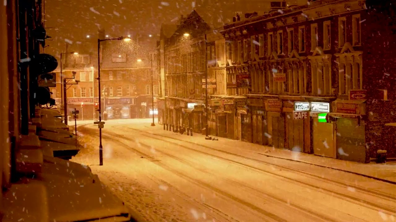 A beautiful snowy night | Sounds of Falling Snow on the awning
