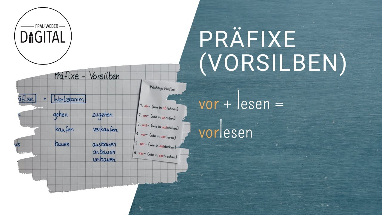 Präfixe- Vorsilben (inkl. Arbeitsblatt)