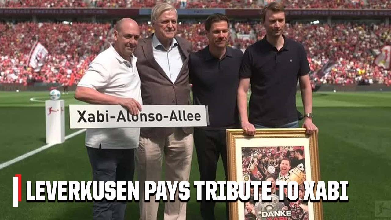Bayer Leverkusen pays tribute to Xabi Alonso tribute for his final game 👏