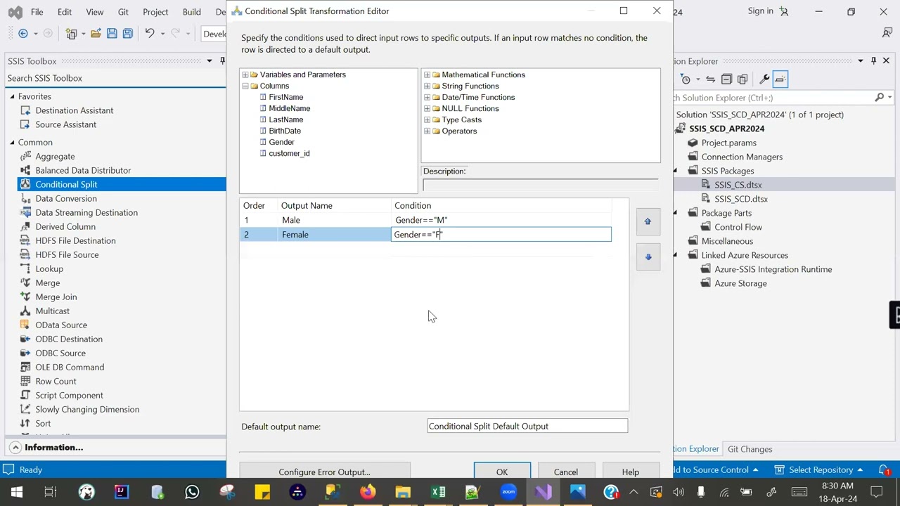 Visual Studio-SSIS Practical: SSIS CS