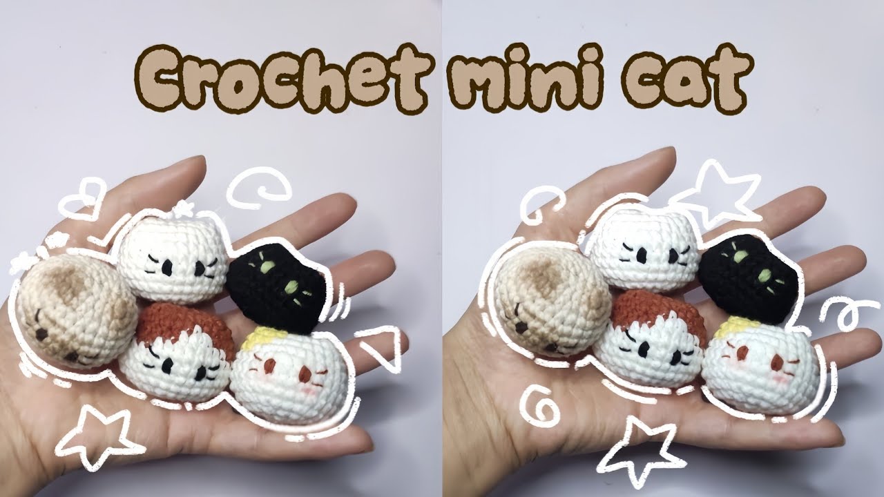 Crochet mini cat 🐱 || Hướng dẫn móc bé mèo mini || Móc len
