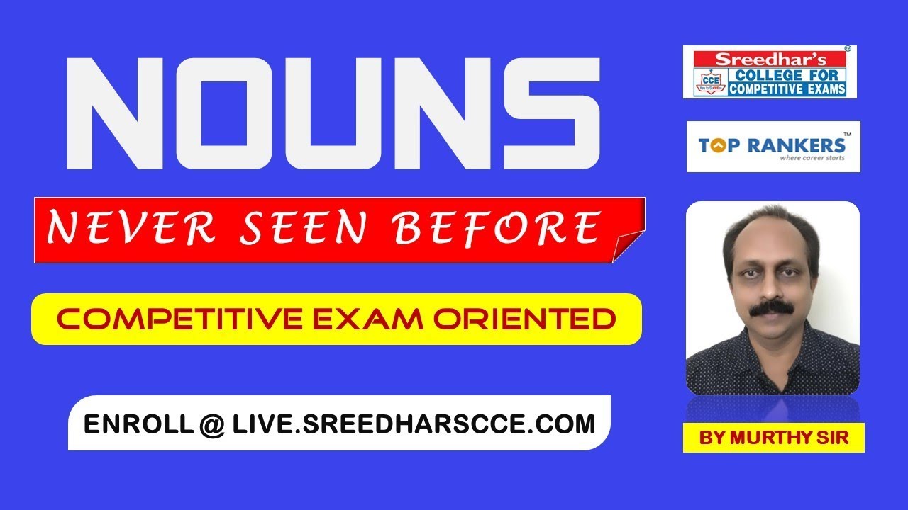 Sreedhars CCE English Classes | Nouns | Best Online Coaching/Classes for IBPS, SBI, RRB PO/Clerk