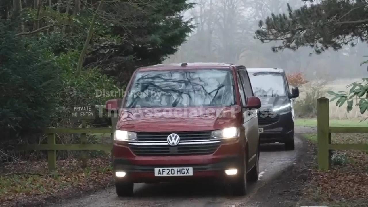 Police, cars, rector, seen outside Sandringham Estate following Andrew Mountbatten-Windsor's arrest