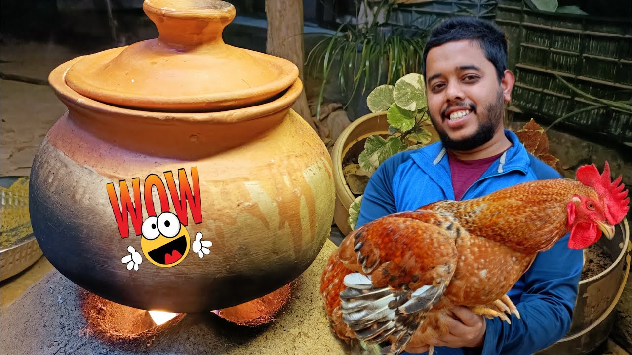 মাটির হাড়িতে দেশী চিকেন রেসিপি 😋
