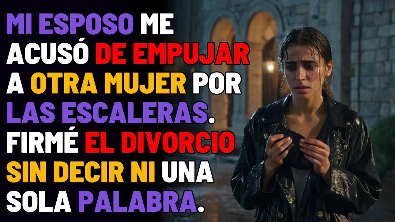 Mi esposo me acusó de empujar a otra mujer por las escaleras. Firmé el divorcio sin decir ni una...