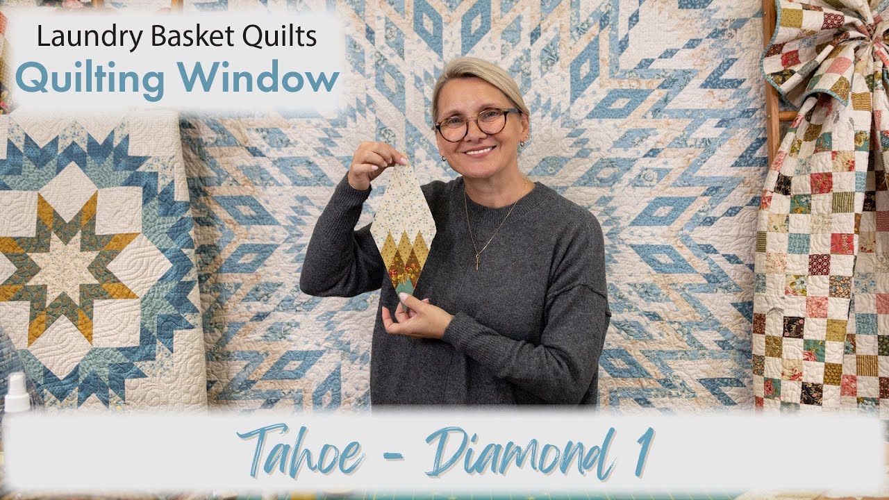 Easy, How To Make 45 Degree Diamonds for Traditional American Quilt - NO Y SEAMS! Tahoe   Diamond 1