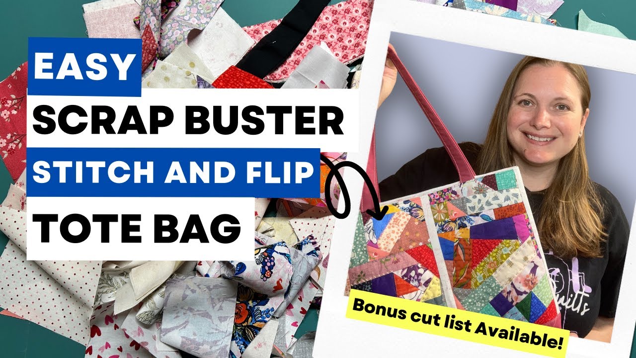 Patchwork Tote Bag using Leftover Fabric Scraps