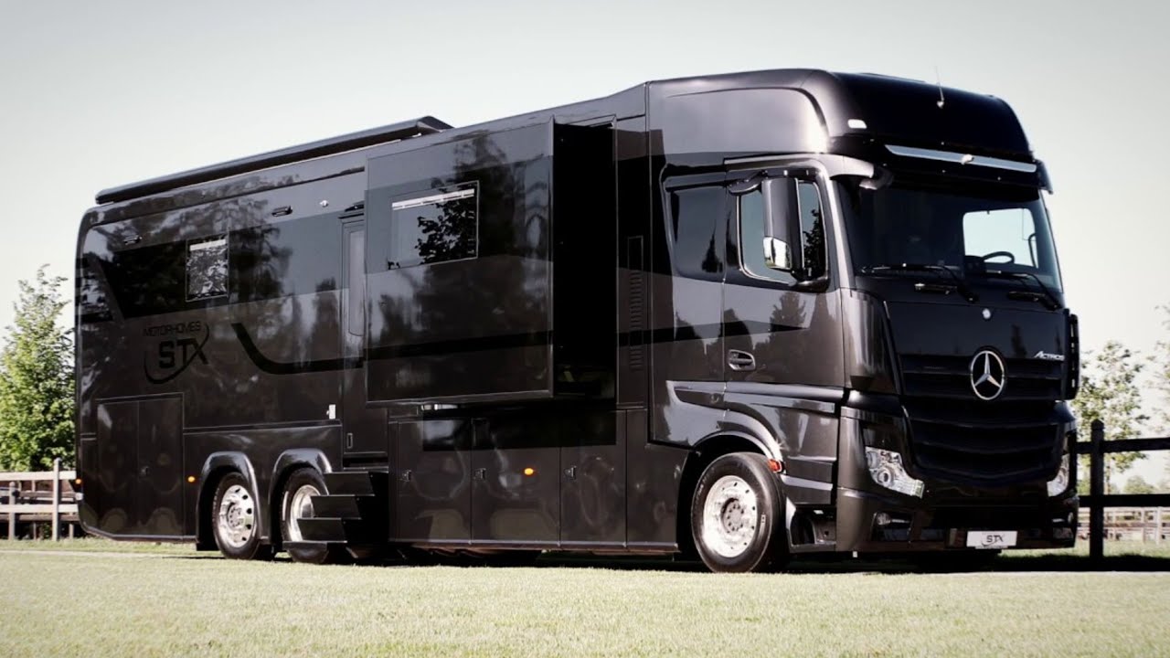 30 Tonnen Luxus Wohnmobil STX Eila Mercedes Actros Europas gr&ouml;&szlig;tes Wohnmobil mit 3 Slideouts