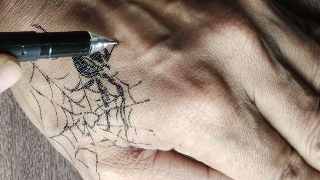 | spider body painting | cute baby art pen drawing amazing trending | temporary tattoo realistic ##