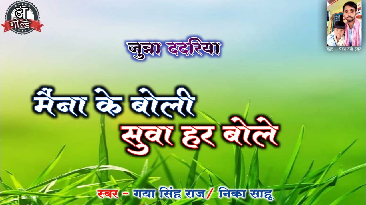 OLD CG Song। मैना के बोली सुवा हर बोले। गया सिंह राज नीका साहु हिट्स। भूले बिसरे छत्तीसगढ़ी गीत।