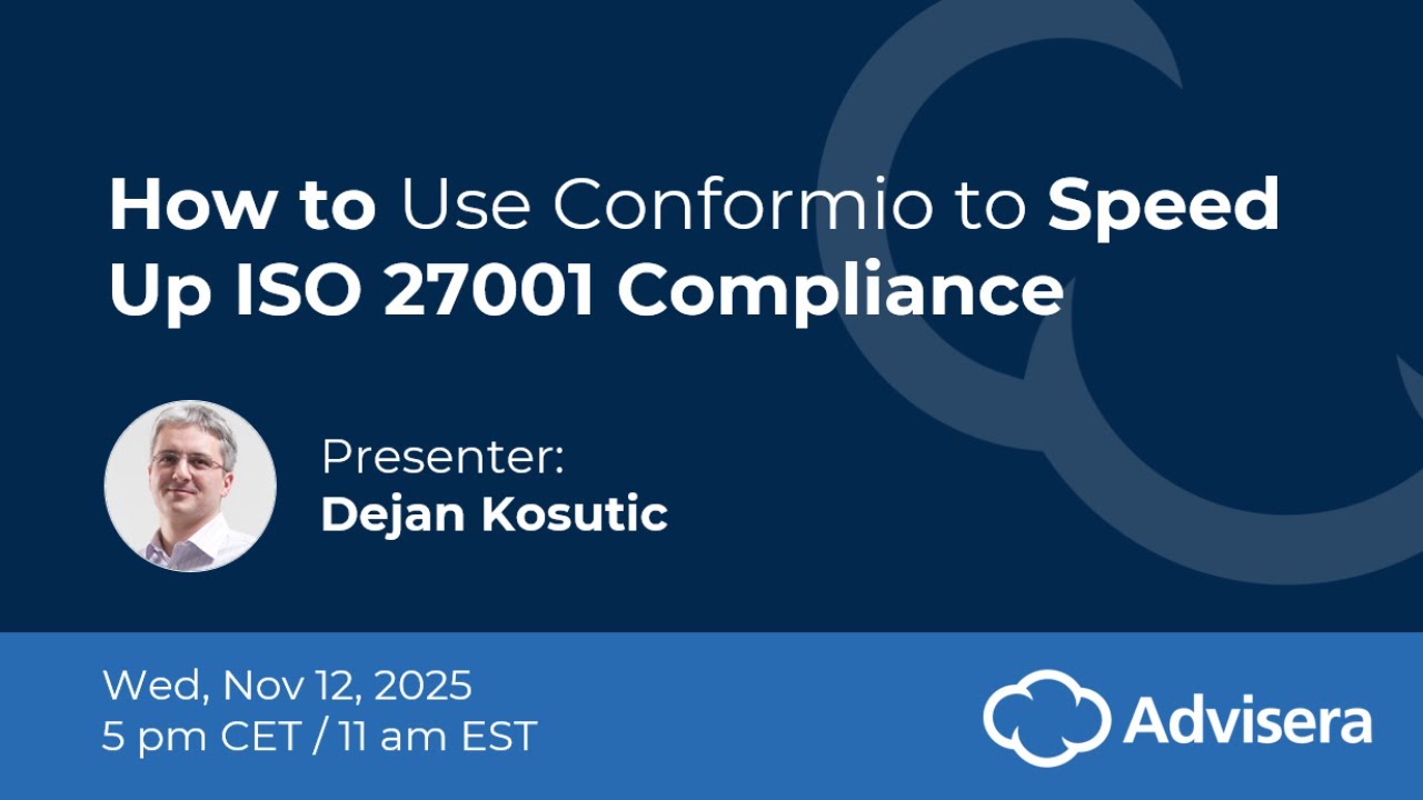 How to Use Conformio to Speed Up ISO 27001 Compliance [live webinar]