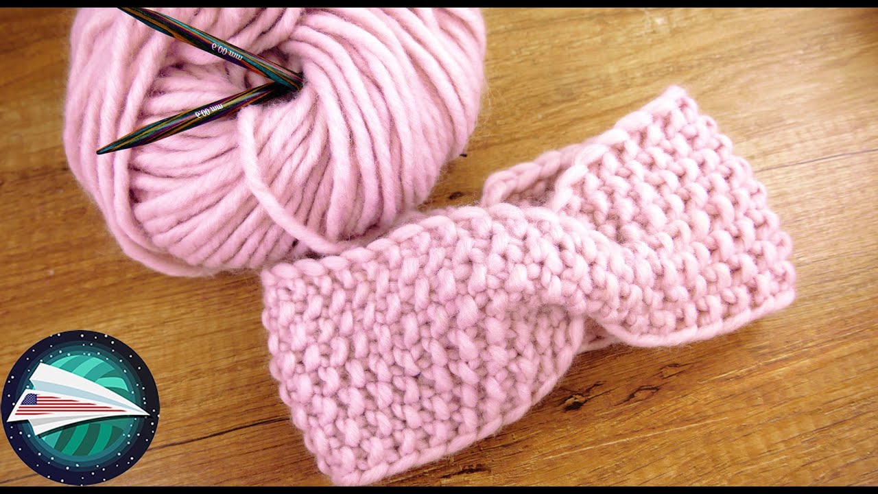 Knitted Twisted Headband | Knitting in a Pearl Pattern | Simple Headband DIY