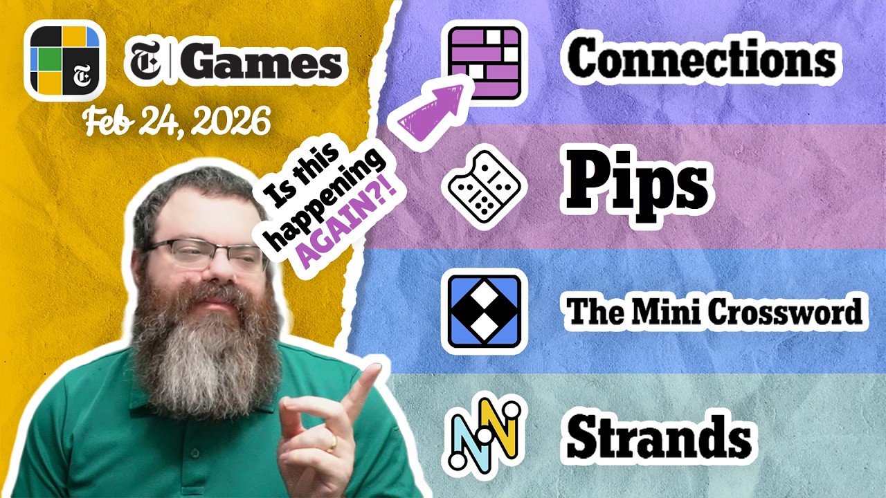 NYT Connections, Pips, Mini Crossword, and Strands | Feb 24, 2026