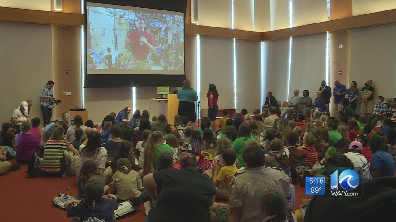 Students talk to astronauts on International Space Station from Norfolk's Slover Library