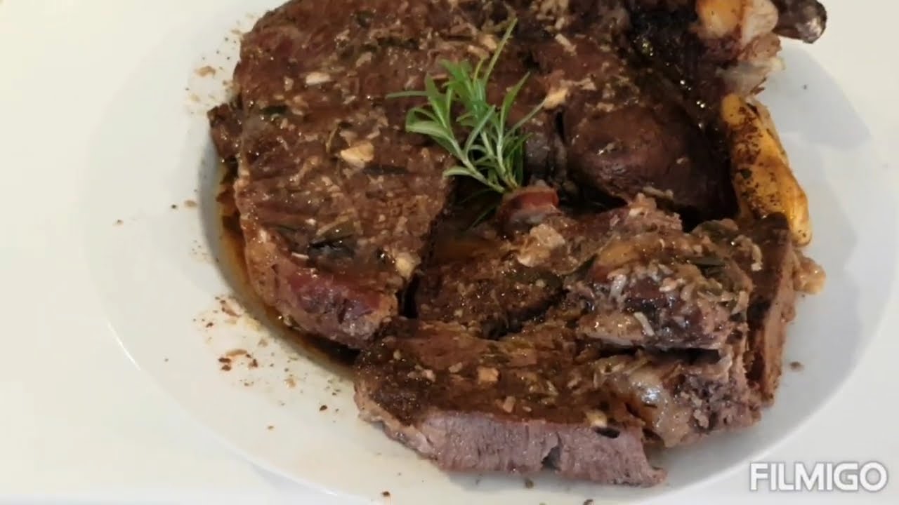 Costeletão de vaca no forno com alecrim fresco e alho receita há Nina