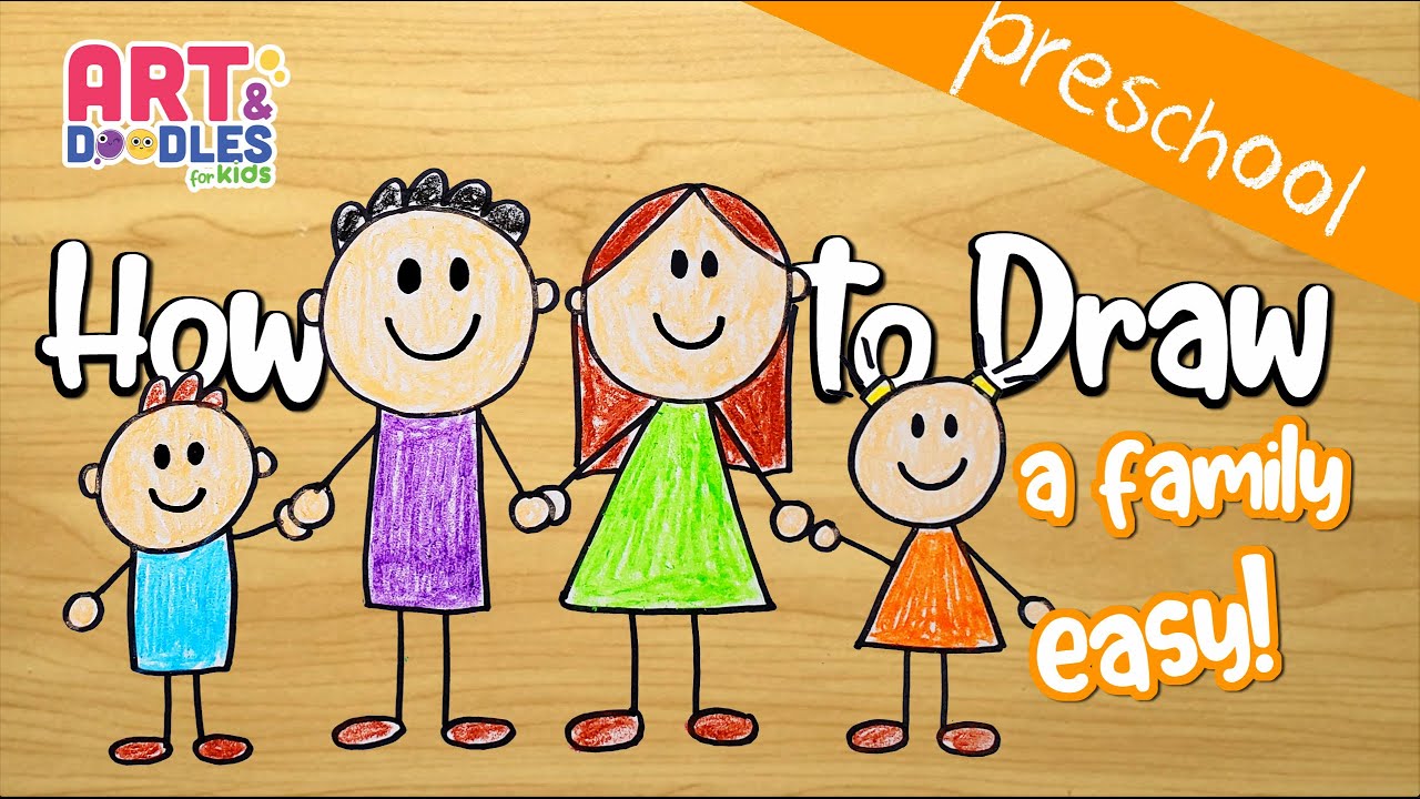 How to draw a FAMILY for kindergarten