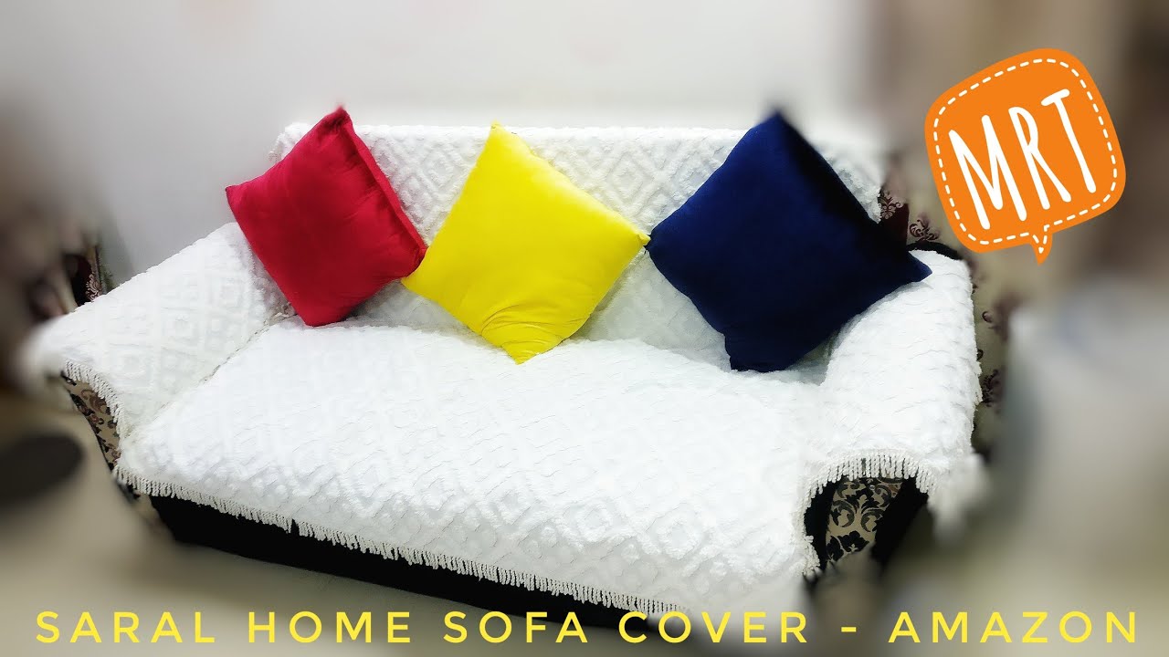Saral Home Soft Cotton Unique Design Tufted Throw/Sofacover -140x210 cm, Ivory