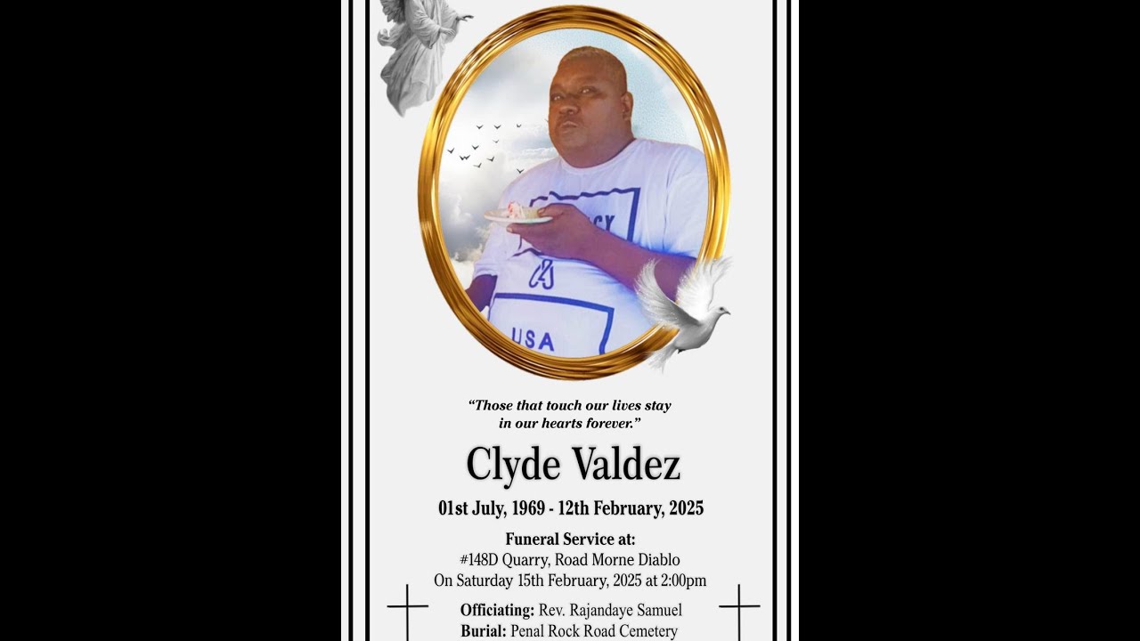 Clyde Valdez (funeral at #148D Quarry Road, Morne Diablo)