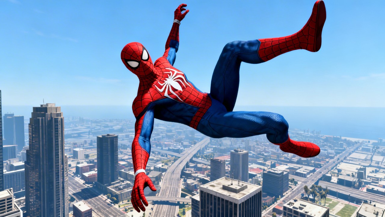 Spider-Man Attempts Impossible GTA 5 Stunts… Instant Chaos 😱 #spiderman #gta5 #gaming