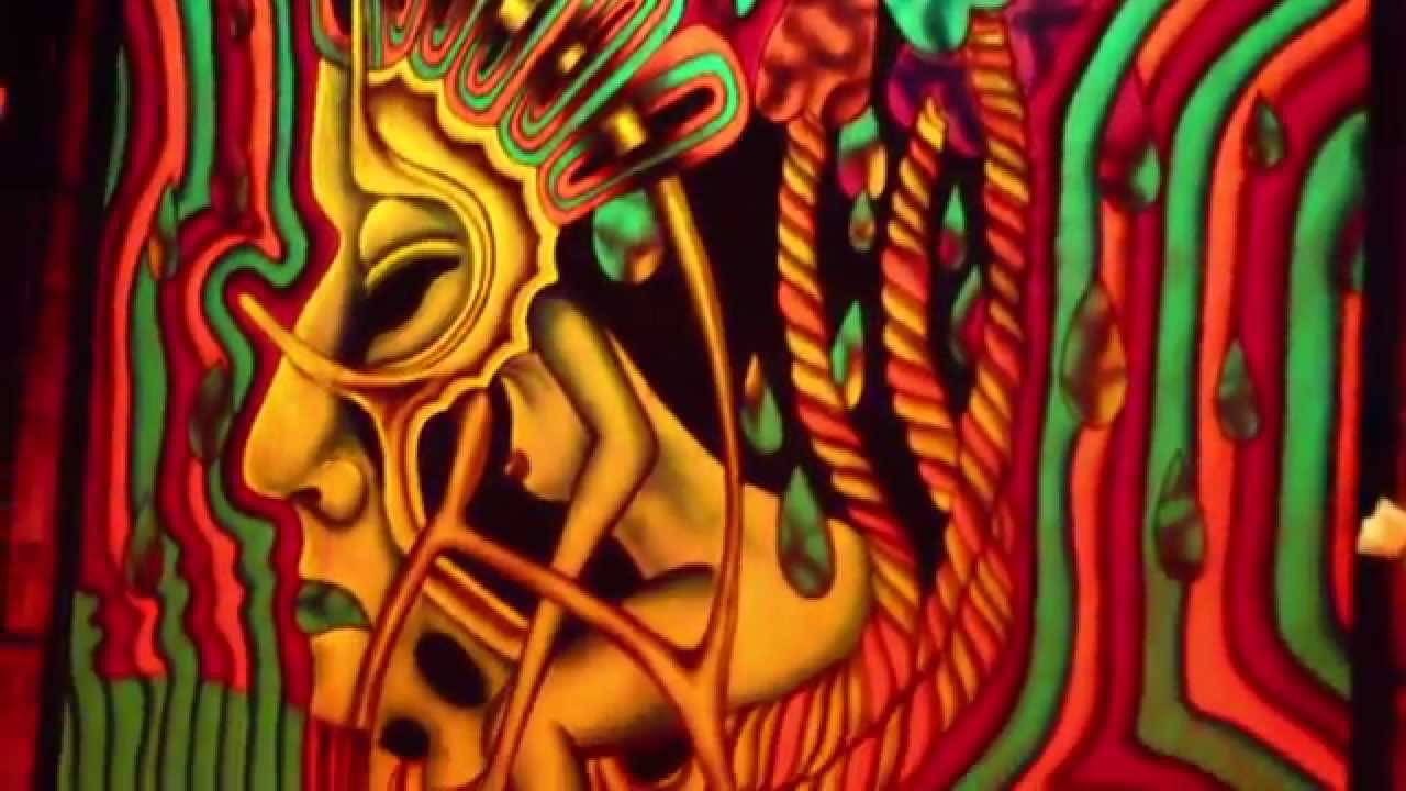 Psychedelic, Fluorescent, Pictures. Trance Party. Arambol Beach. Goa. India