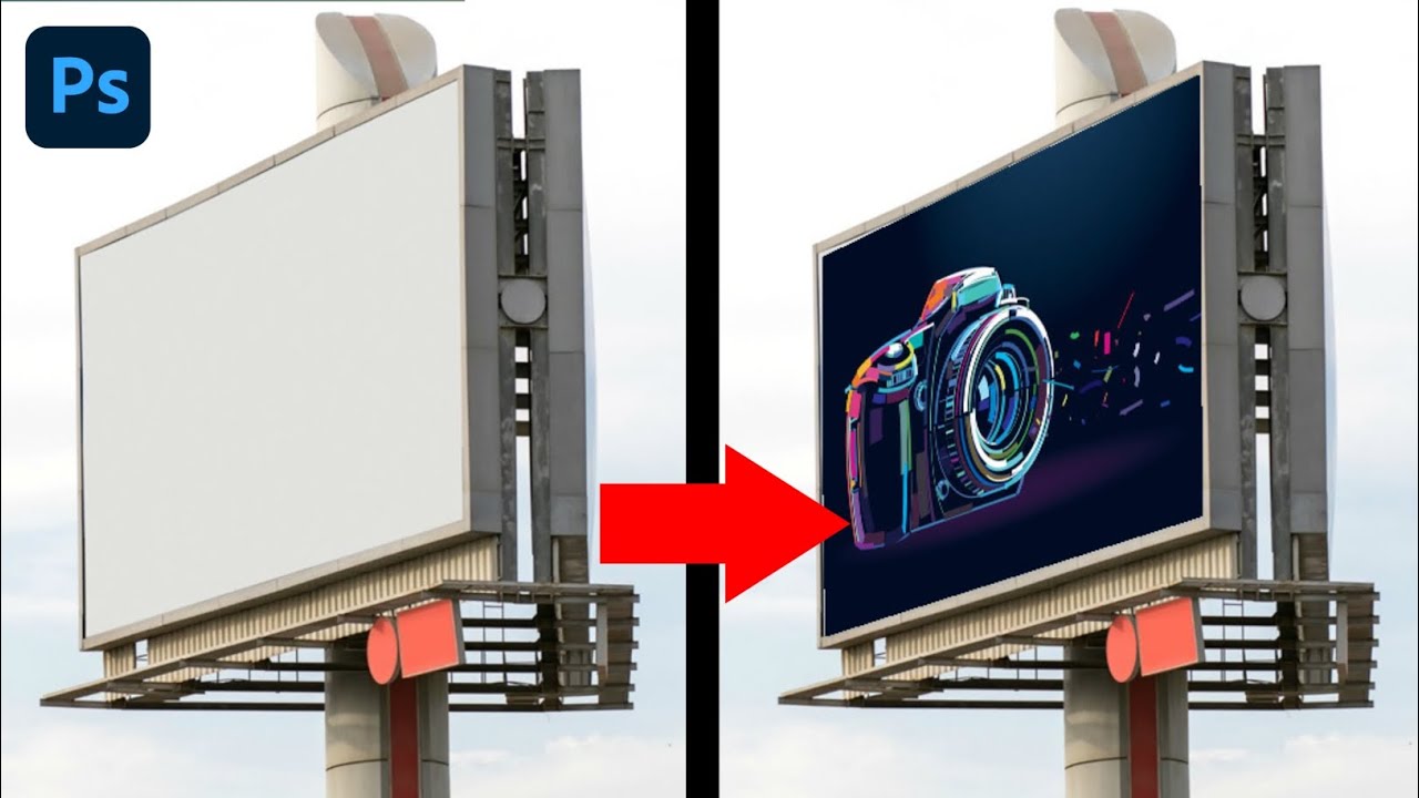 How to place anything in Perspective in Photoshop | Camera posters on Billboards #enigmaticgallery