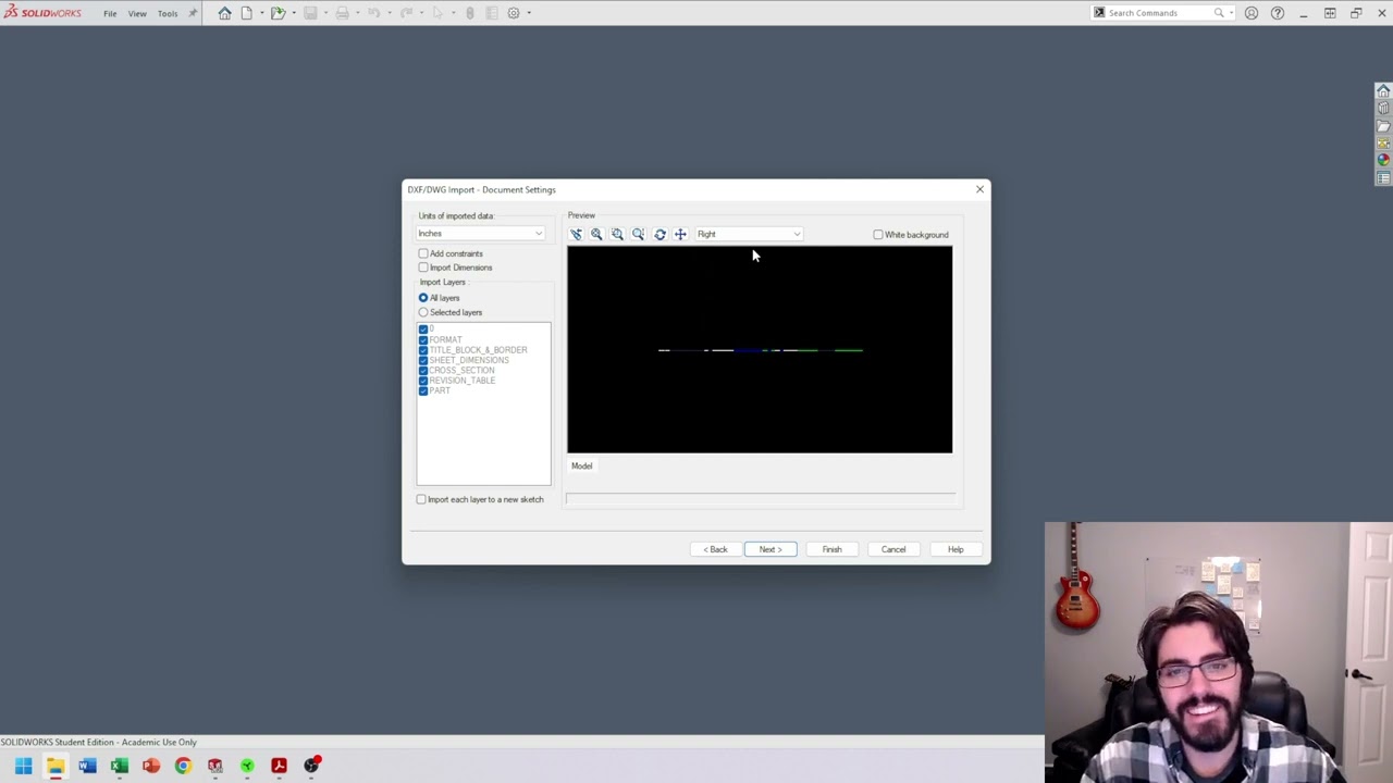 Importing, Scaling, and Moving DWG and DXF Files in SolidWorks