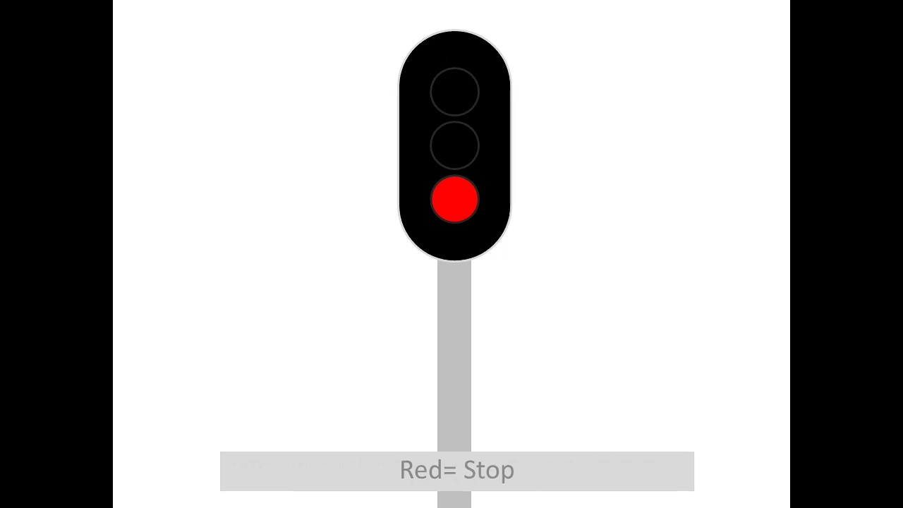 Union Pacific Signal Aspects Animation 1: Single Track Vertical colored Signal