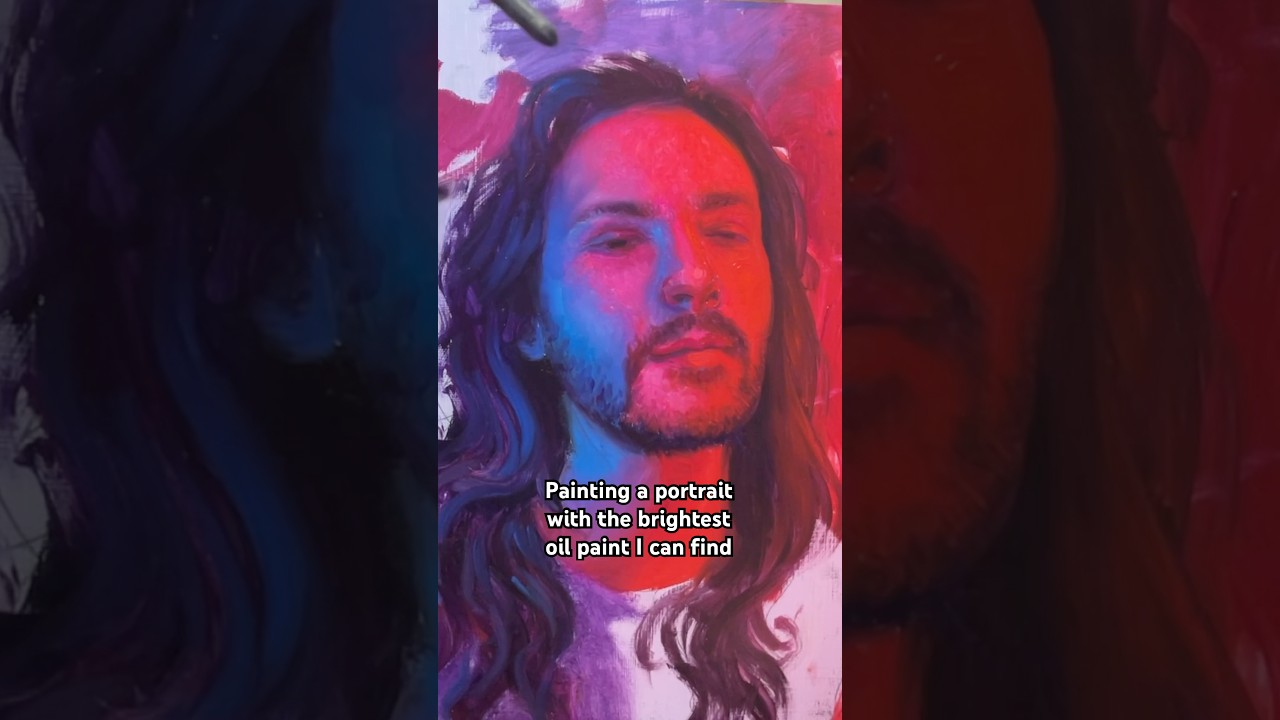 Painting neon portraits #oilpaintingart #portraitpainting #brightcolors #neonaesthetic