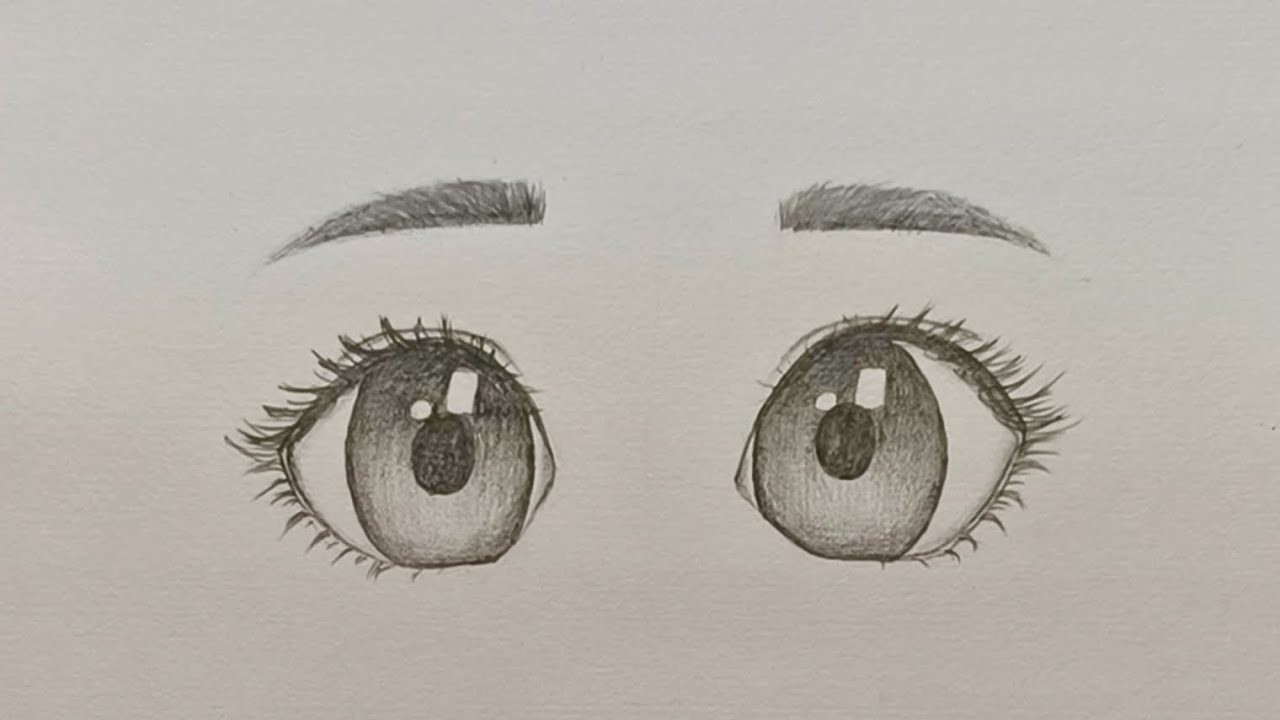How to Draw Cute Anime Eyes Step by Step | Easy Pencil Drawing Tutorial #anime #cuteeyes #animegirl 