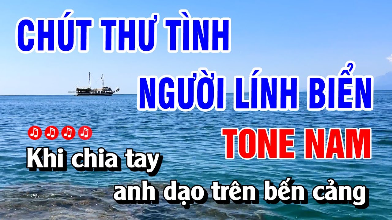 Chút Thư Tình Người Lính Biển Karaoke Tone Nam Nhạc Sống | Nguyễn Linh