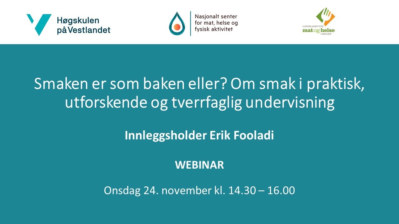 Smaken er som baken eller? Om smak i praktisk, utforskende og tverrfaglig undervisning