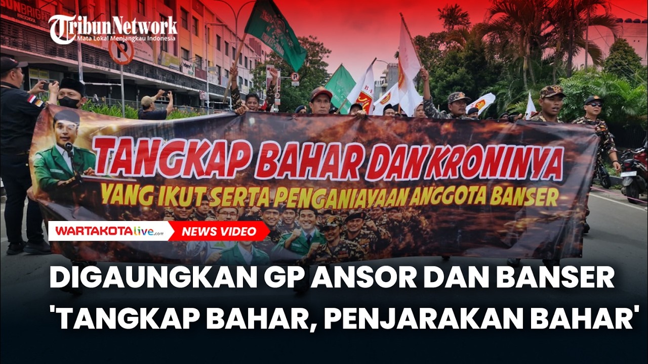 Seruan 'Tangkap Bahar,Penjarakan Bahar'Digaungkan GP Ansor dan Banser di Polres Metro Tangerang Kota